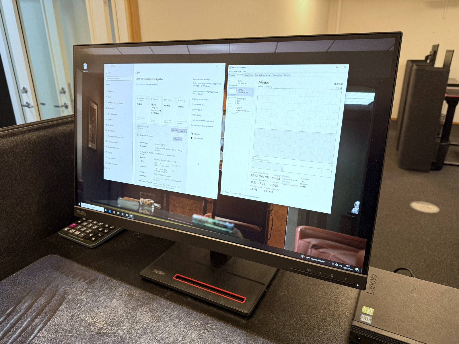 Dator Lenovo + skärm Dator Lenovo + skärm