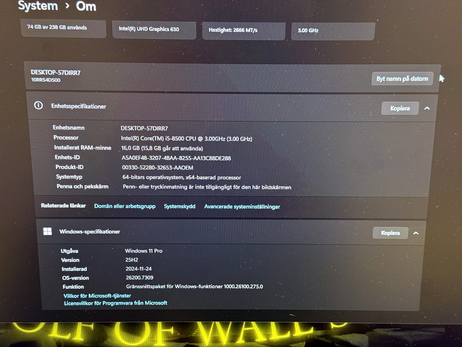 Dator Lenovo + skärm Dator Lenovo + skärm